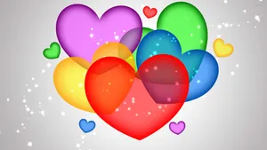 Colorful Hearts Filled With Love Wallpaper