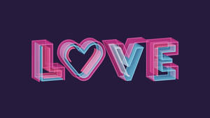 Colorful Love And Purple Heart Desktop Wallpaper Wallpaper