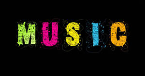 Colorful Music Word Wallpaper