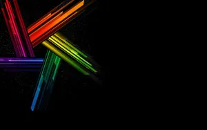 Colorful Neon Pentagon Lines Wallpaper