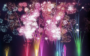 Colorful New Year Fireworks Wallpaper