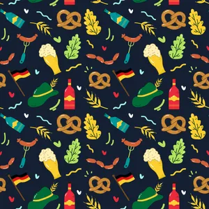 Colorful Oktoberfest Pattern Wallpaper