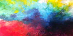 Colorful Painting Capturing Movement And Emotion Wallpaper