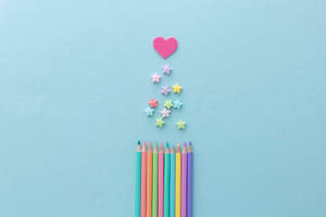 Colorful Pencils Pastels Aesthetic Computer Wallpaper