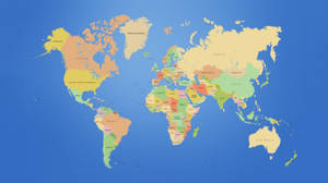 Colorful Political World Map Wallpaper