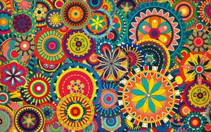 Colorful Psychedelic Mandalas Wallpaper
