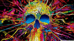 Colorful Psychedelic Skull Wallpaper