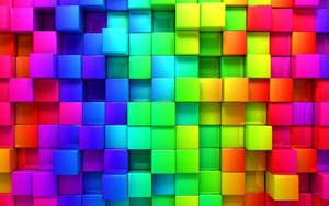 Colorful Rainbow Cubes Wall Mural Wallpaper