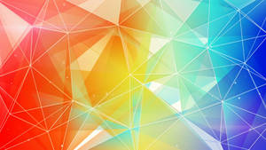 Colorful Rainbow Geometric Triangles Wallpaper
