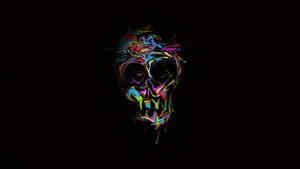 Colorful Skull With Swirl Effects Wallpaper