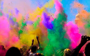 Colorful Sky Happy Holi Hd Wallpaper