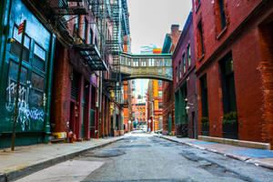 Colorful Street Alley Wallpaper