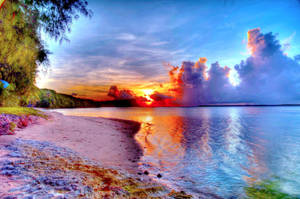 Colorful Sunset In Guam Wallpaper