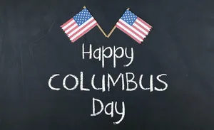 Columbus Day Chalk Inscription Wallpaper