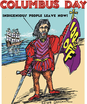 Columbus Day Comic Art Wallpaper
