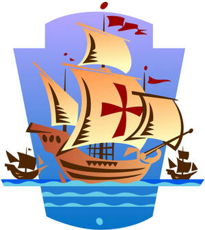 Columbus Day Ship Digital Drawing Wallpaper