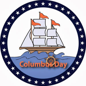 Columbus Day Ship Logo Wallpaper