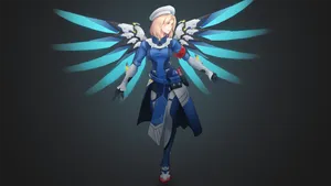 Combat Medic Ziegler Mercy In Black Wallpaper