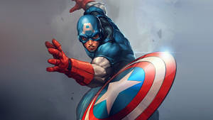 Comic Captain America With Shield Wallpaper