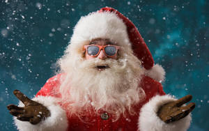 Comic Santa With Sunglasses Wallpaper