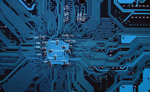 Complex Blue Circuit Board Wallpaper