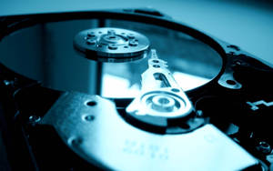 Computer Hard Drive Disk Worm In Bluish Light Wallpaper