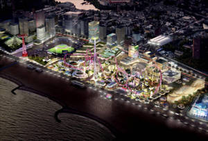 Coney Island Aerial Night Wallpaper