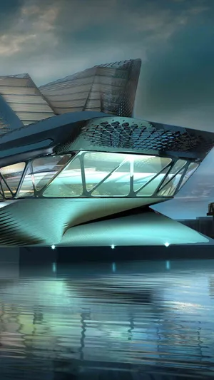Contempoary Harbor Archirtecture Wallpaper
