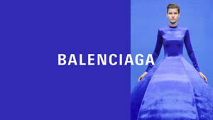 Contemporary Balenciaga Blue Gown Wallpaper