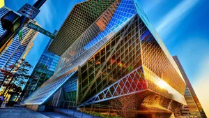 Contemporary Modern Seattle Central Library Wallpaper
