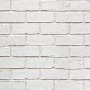 Contemporary White Brick Running Bond Wallpaper