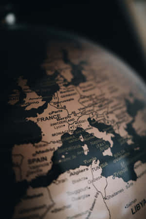 Continent Of Europe On Globe Map Wallpaper