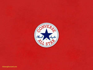 Converse Logo In Red Aesthetic Wallpaper