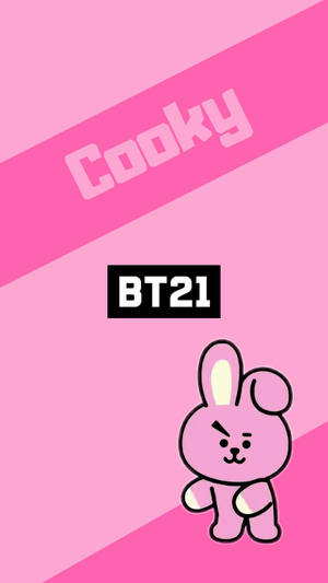 Cooky Bt21 Pink Poster Wallpaper