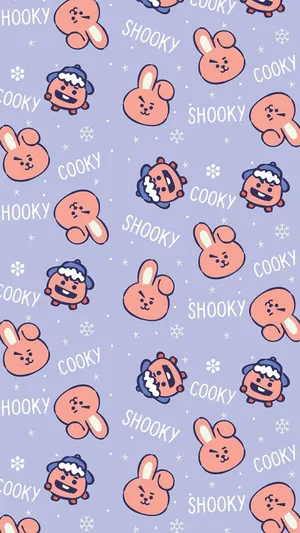 Cooky Bt21 With Shooky Poster Wallpaper