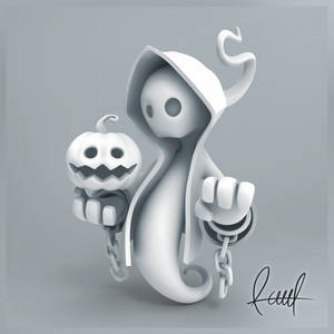 Cool 3d Ghost With Chains Wallpaper