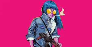 Cool Aesthetic Girl Pop Art Wallpaper