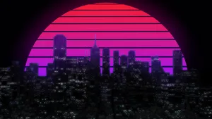 Cool Aesthetic Retro Cityscape Wallpaper
