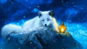 Cool Anime Fox With A Mysterious Glow Wallpaper