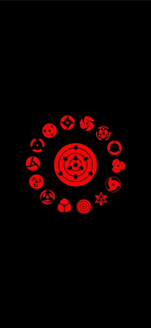 Cool Anime Iphone Red Symbols Wallpaper