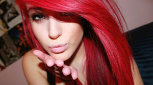 Cool Attitude Girl With Bright Red Hair Wallpaper