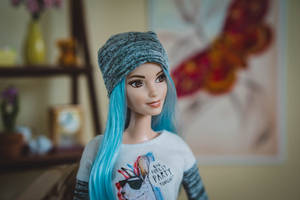 Cool Barbie With Blue Hair Wallpaper