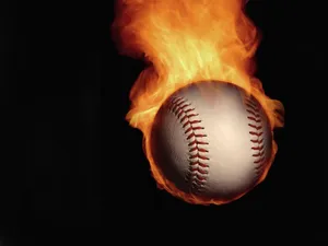Cool Baseball Blazing In Black Wallpaper