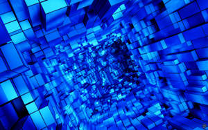 Cool Blue Cubes Wallpaper