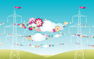 Cool Cute Landscape With Clouds Wallpaper