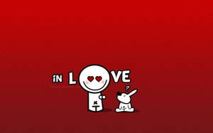 Cool Cute Love In Red Wallpaper