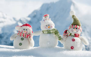 Cool Cute Snowmen Wallpaper