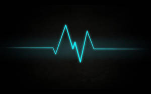 Cool Dark With Blue Lit Heartbeat Line Wallpaper