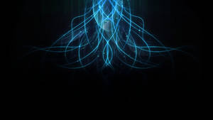 Cool Dark With Neon Curve Lights Wallpaper