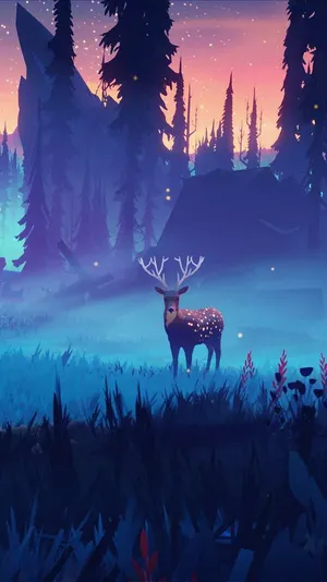 Cool Deer Screensaver Theme Wallpaper